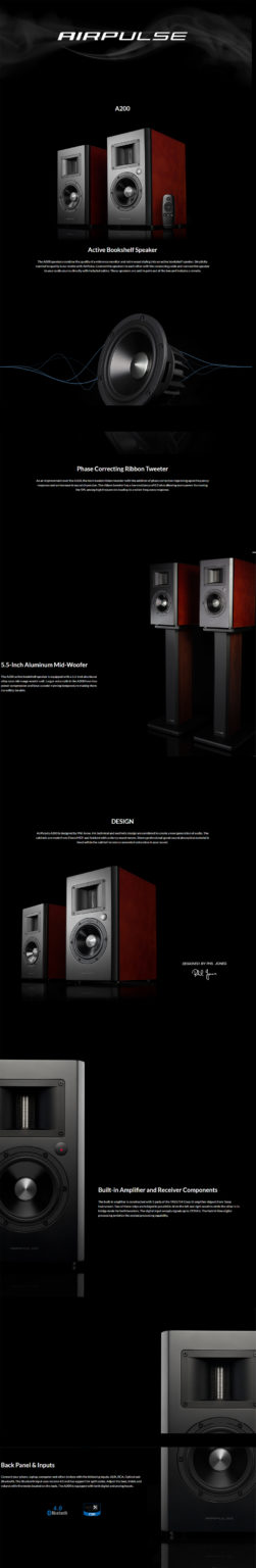 Edifier A200 Airpulse Studio Speakers Designed By Phil Jones With Stand 